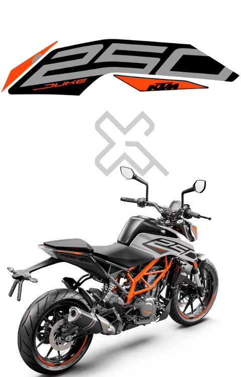 Half Body Sticker Compatible with Duke 250 BS6 | Made in Premium Gloss Vinyl with FPF (Fade Protection Film), Precut Sticker, Waterproof, Pack of 1